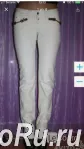 Джинсы veber италия 44 46 м бежевые стретч прямые по фигуре украшения кожа брошь брюки женские узкие